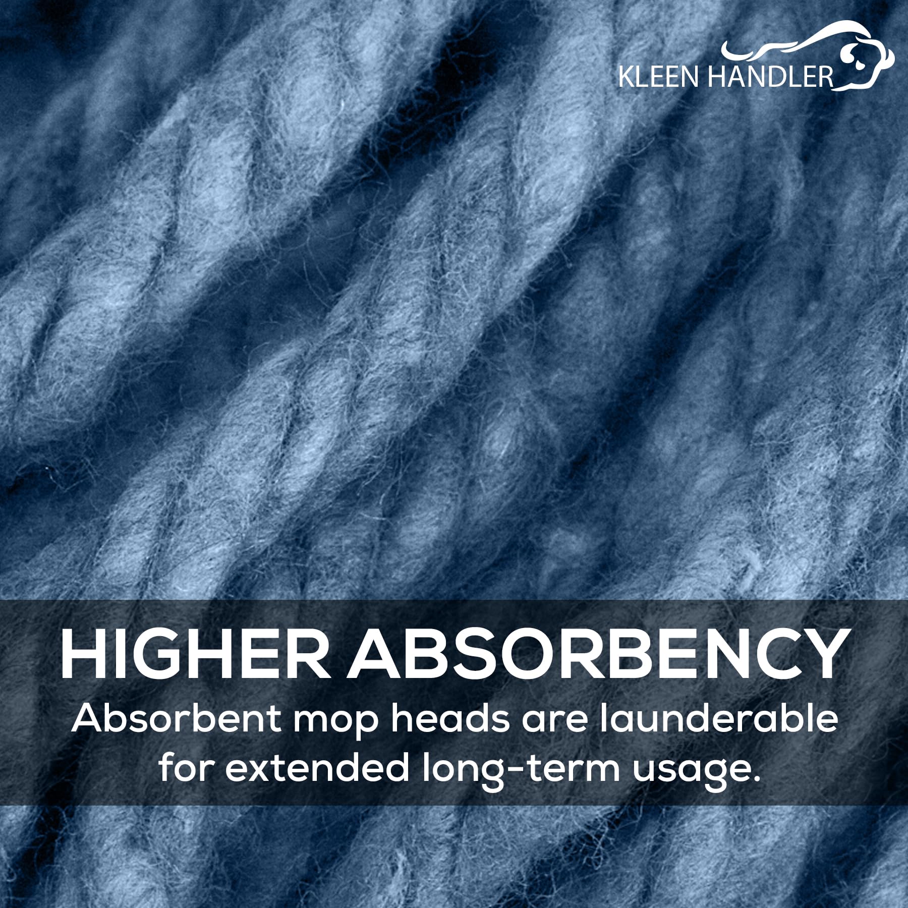 KLEEN HANDLER yarn texture macro showing 4-ply twist for superior absorption