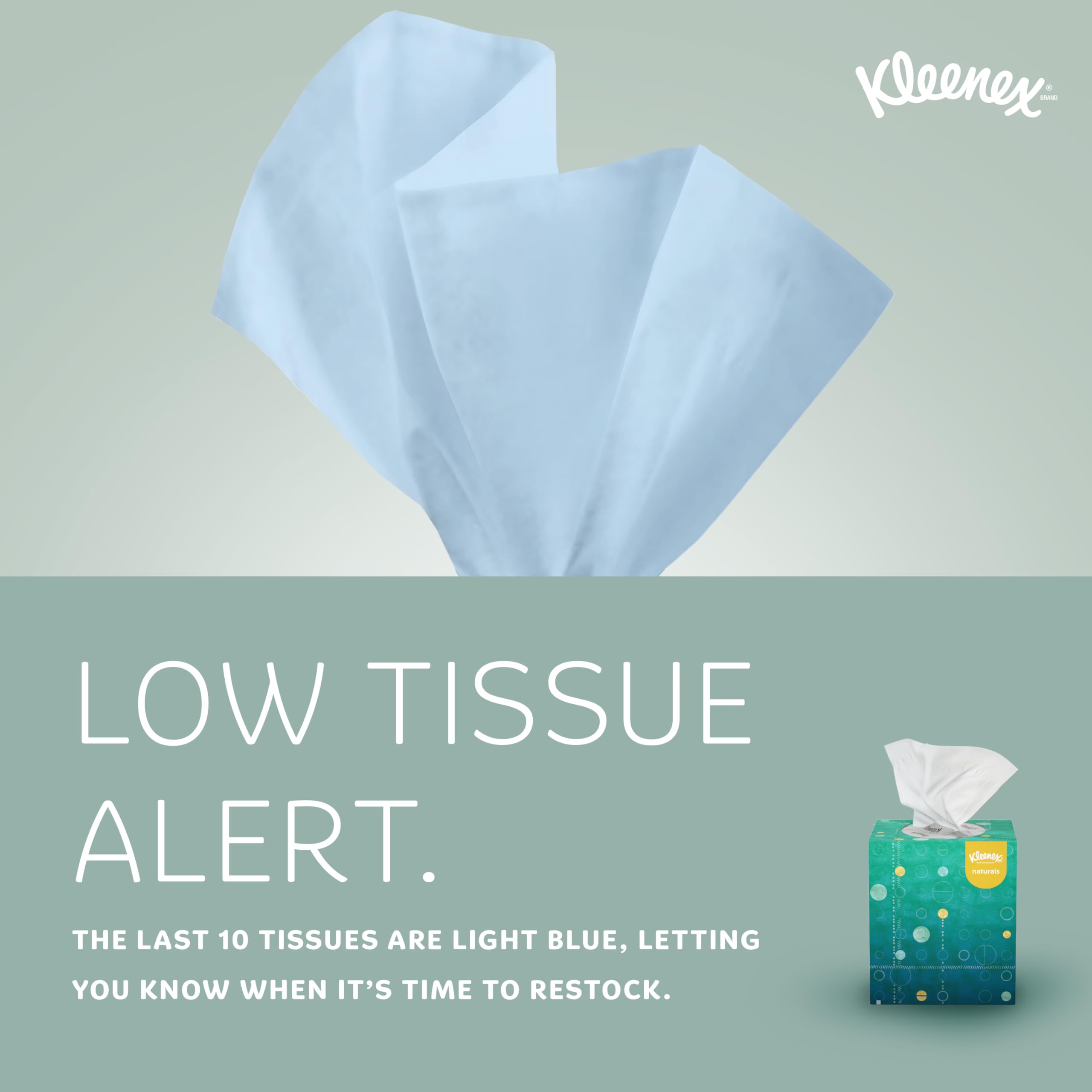Kleenex box beside a dispenser illustrating compatibility and quick refill