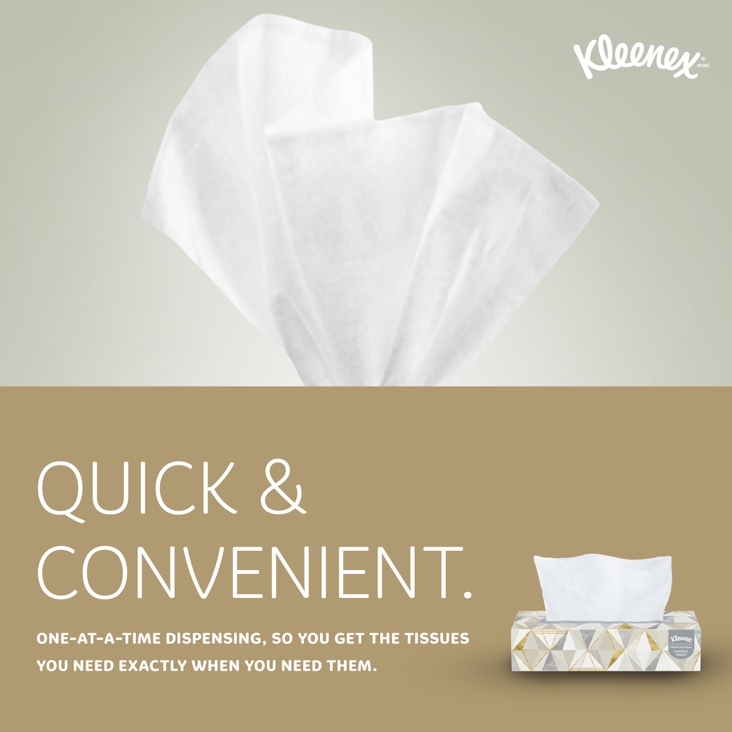 Kleenex packaging label with FSC mark showing responsible forestry sourcing