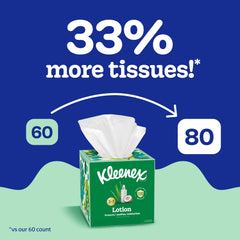 Kleenex lotion cube box on bathroom counter providing handy access