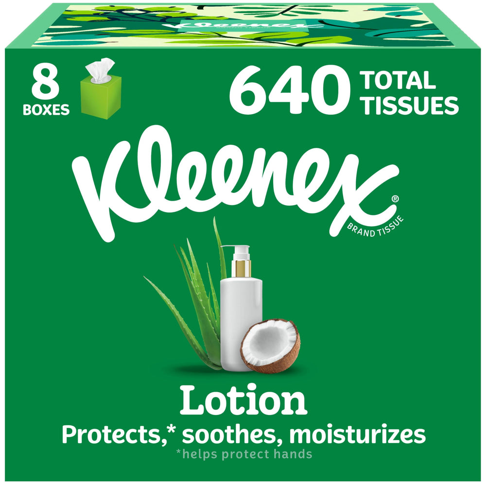 Kleenex lotion front packaging showing box design and convenience