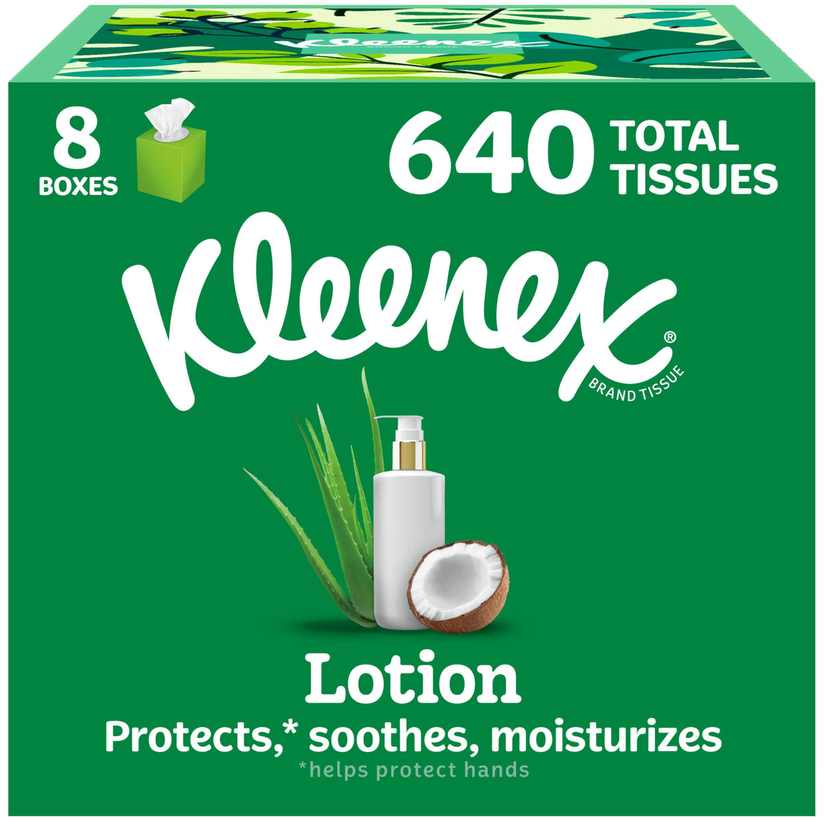 Kleenex lotion front packaging showing box design and convenience