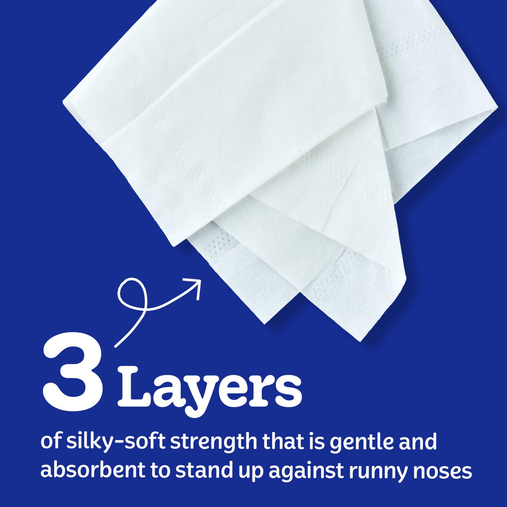 Kleenex case with multiple packs arranged to show bulk supply benefit