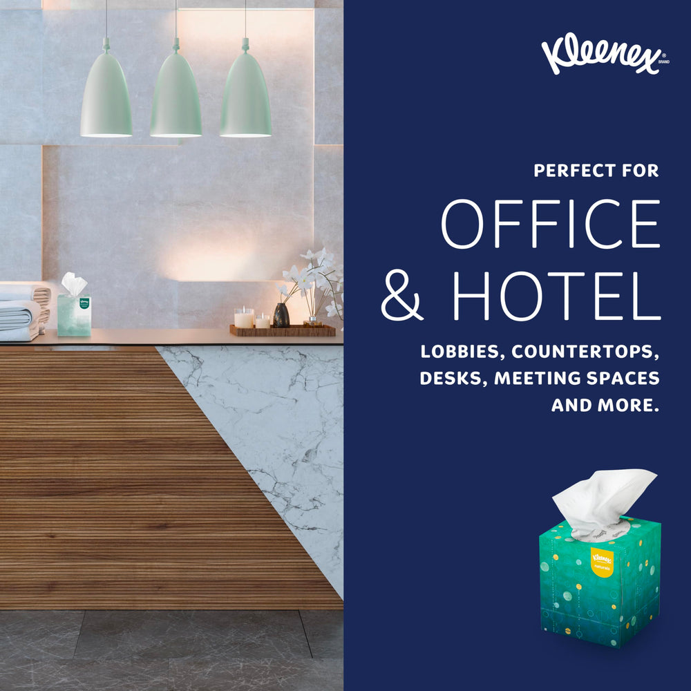 Paper baffle detail on Kleenex packaging highlighting plastic-free design