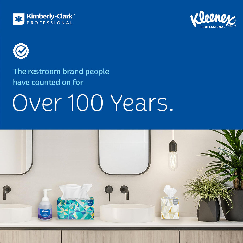 Kleenex core detail showing 1.75 inch core, fits common dispensers