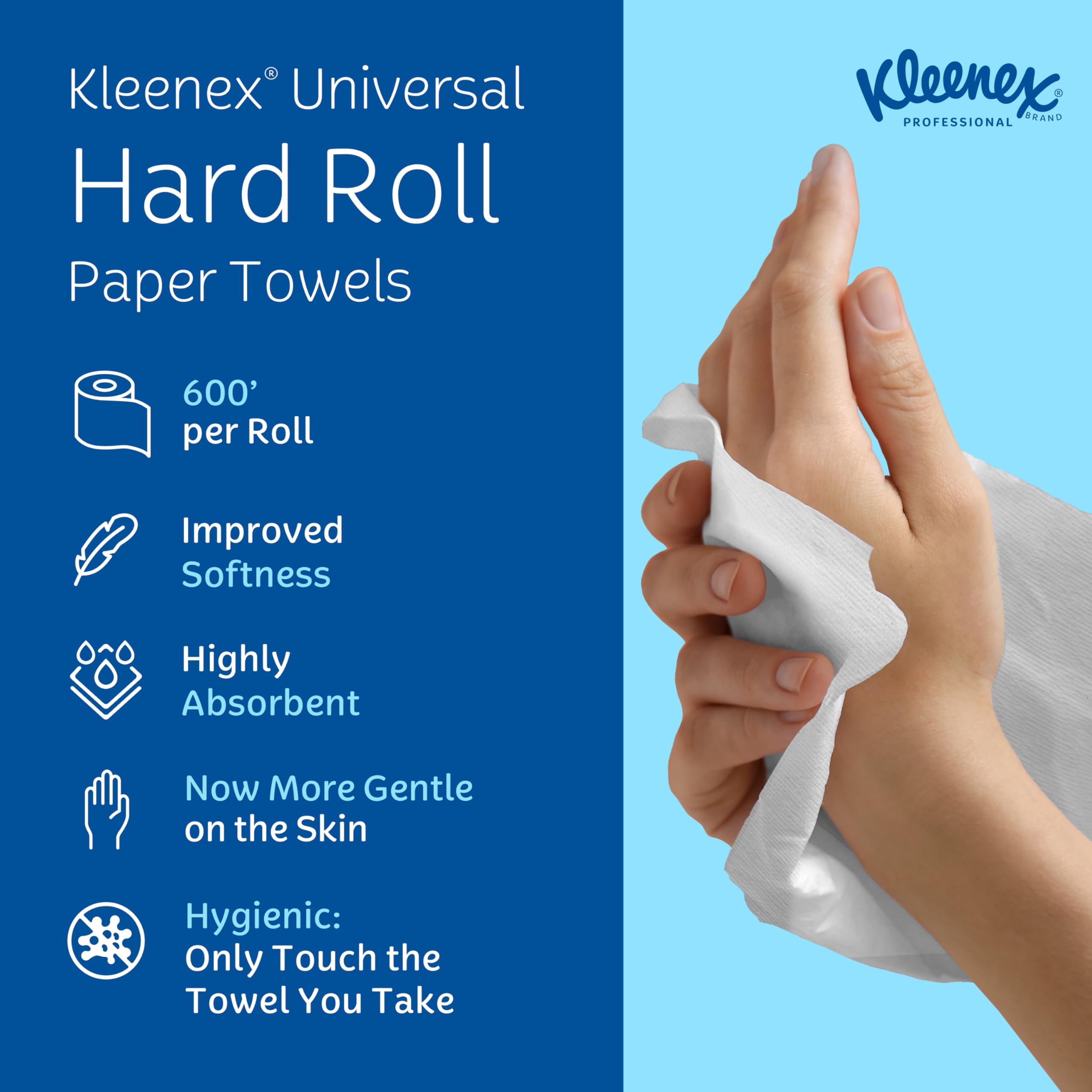 Kleenex towel edge being torn, clean tear for controlled dispensing