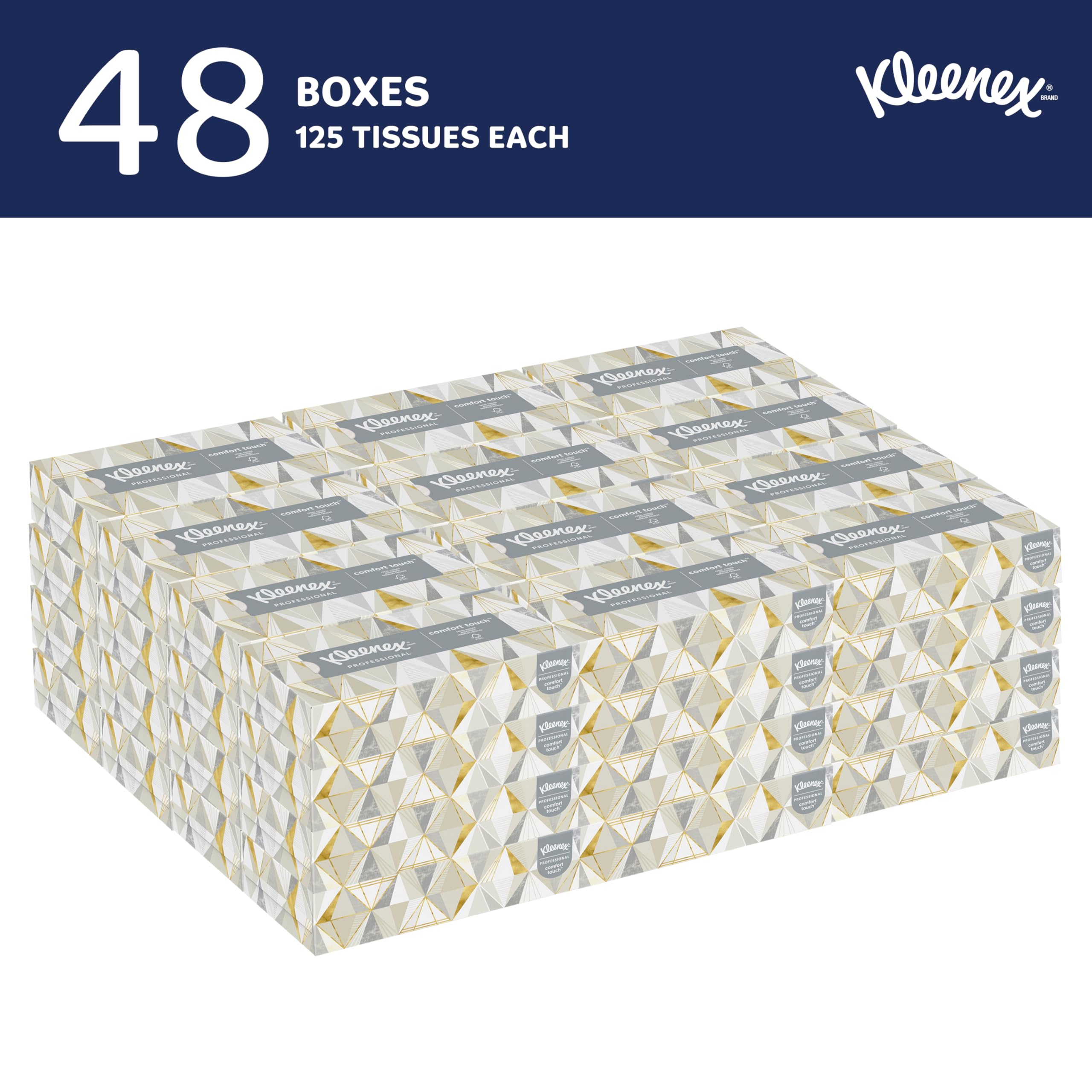 Kleenex single flat box close-up highlighting dispenser-ready convenience