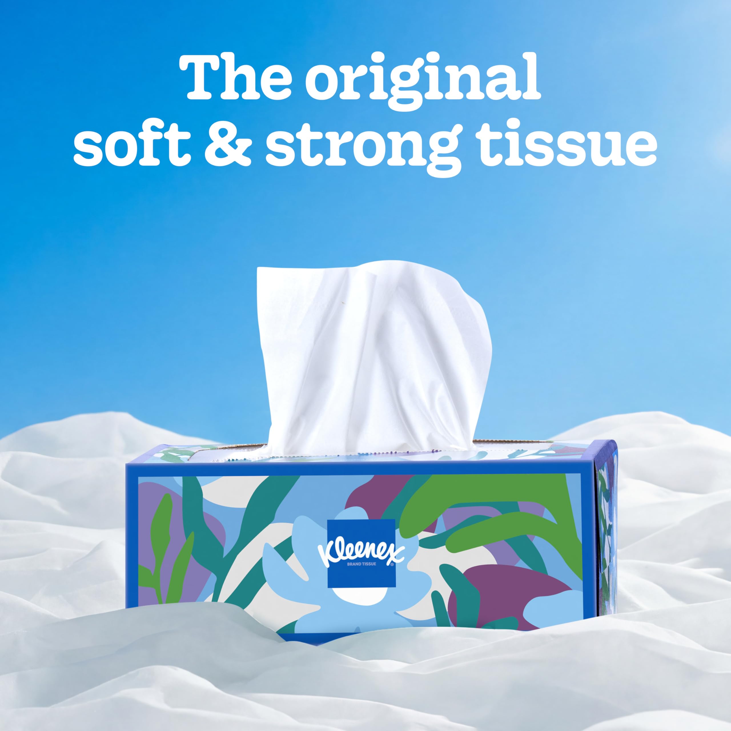 Kleenex box beside common items for scale, shows compact size