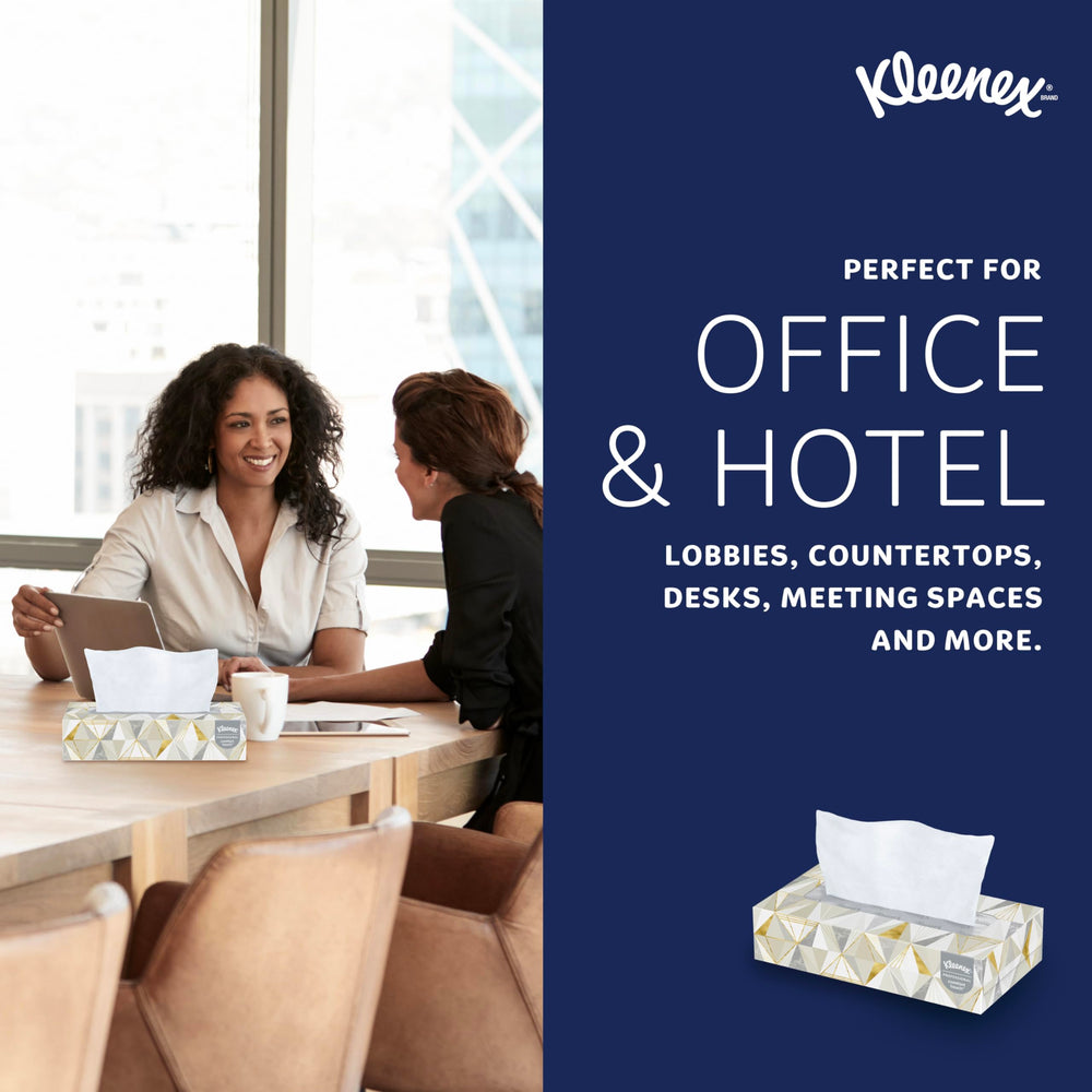 Close-up of Kleenex two-ply edge revealing strength and improved absorbency