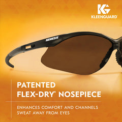 KleenGuard Nemesis flexible nosepiece detail demonstrating FLEX-DRY sweat channeling benefit: reduced slippage