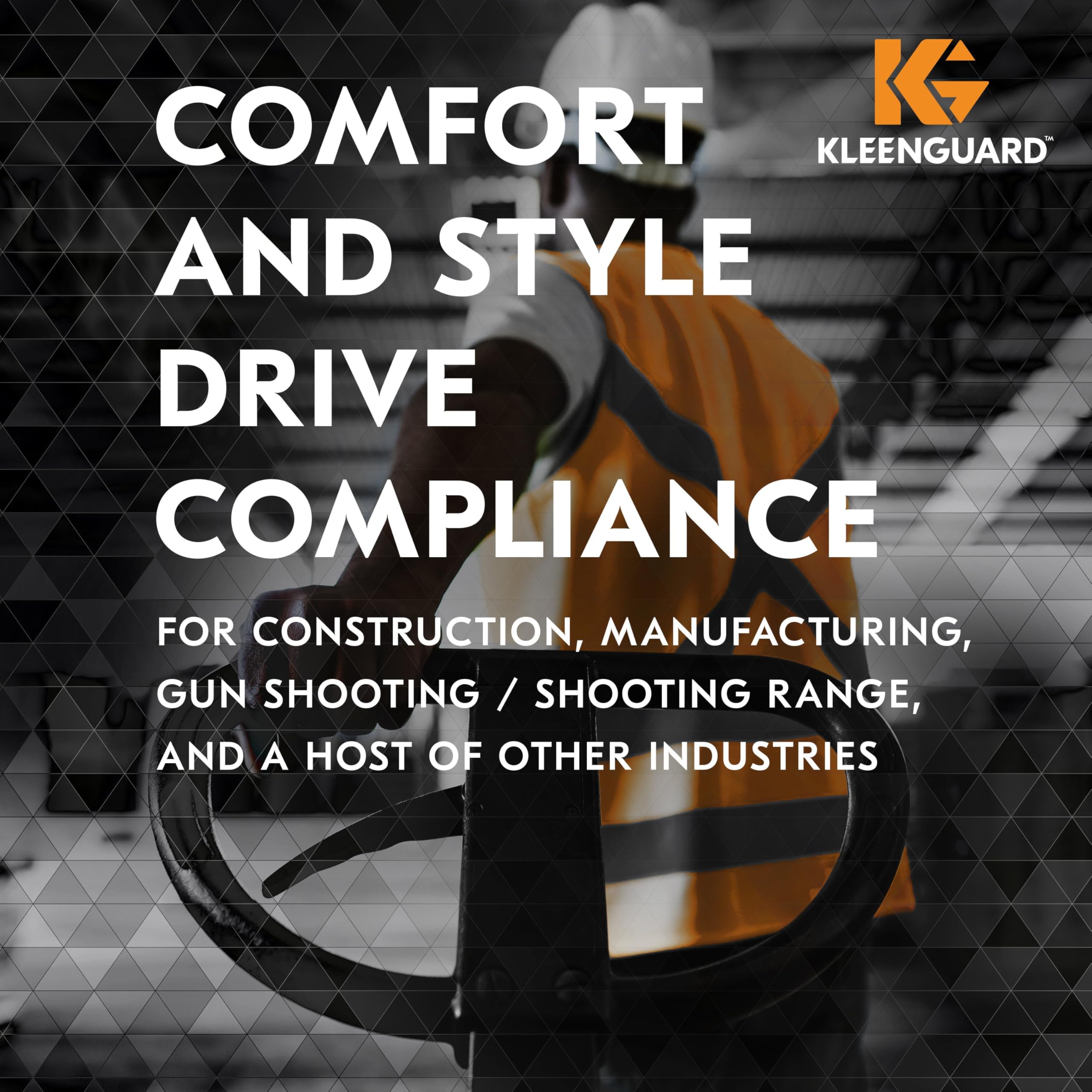 KleenGuard Nemesis worn by worker on jobsite showing protective use benefit: real-work visibility