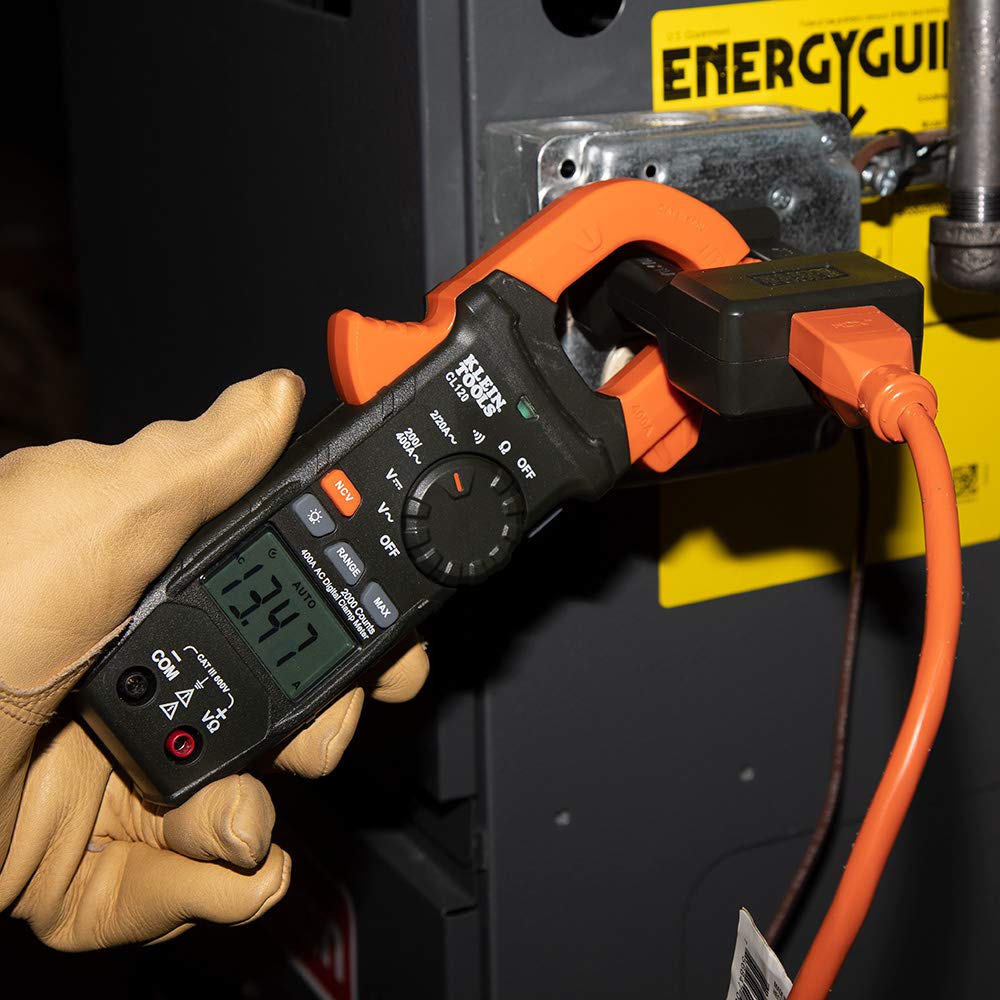 Klein Tools CL120 held in hand to show compact size benefit