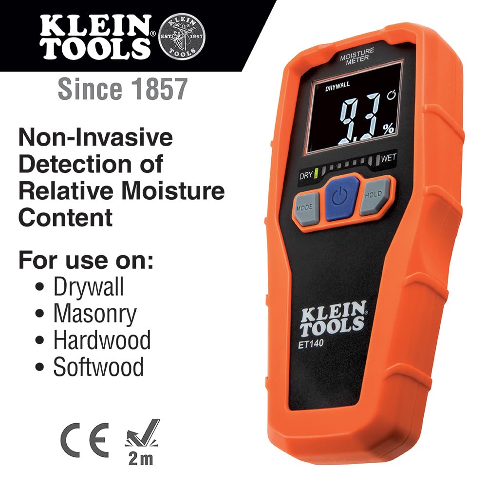 KLEIN TOOLS ET140 back panel highlighting durable housing and grip for jobsite use
