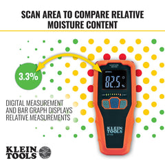 KLEIN TOOLS ET140 LED bar graph indicating moisture range at a glance for fast decisions
