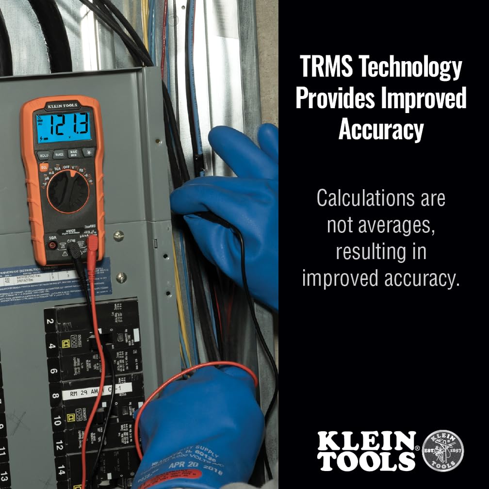 Klein Tools MM420 close-up of input ports and rotary switch for precise control