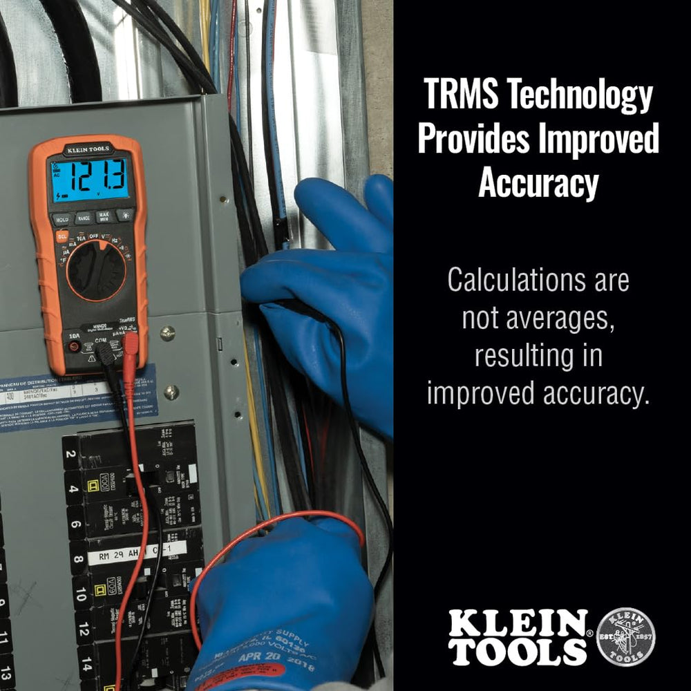 Klein Tools MM420 close-up of input ports and rotary switch for precise control