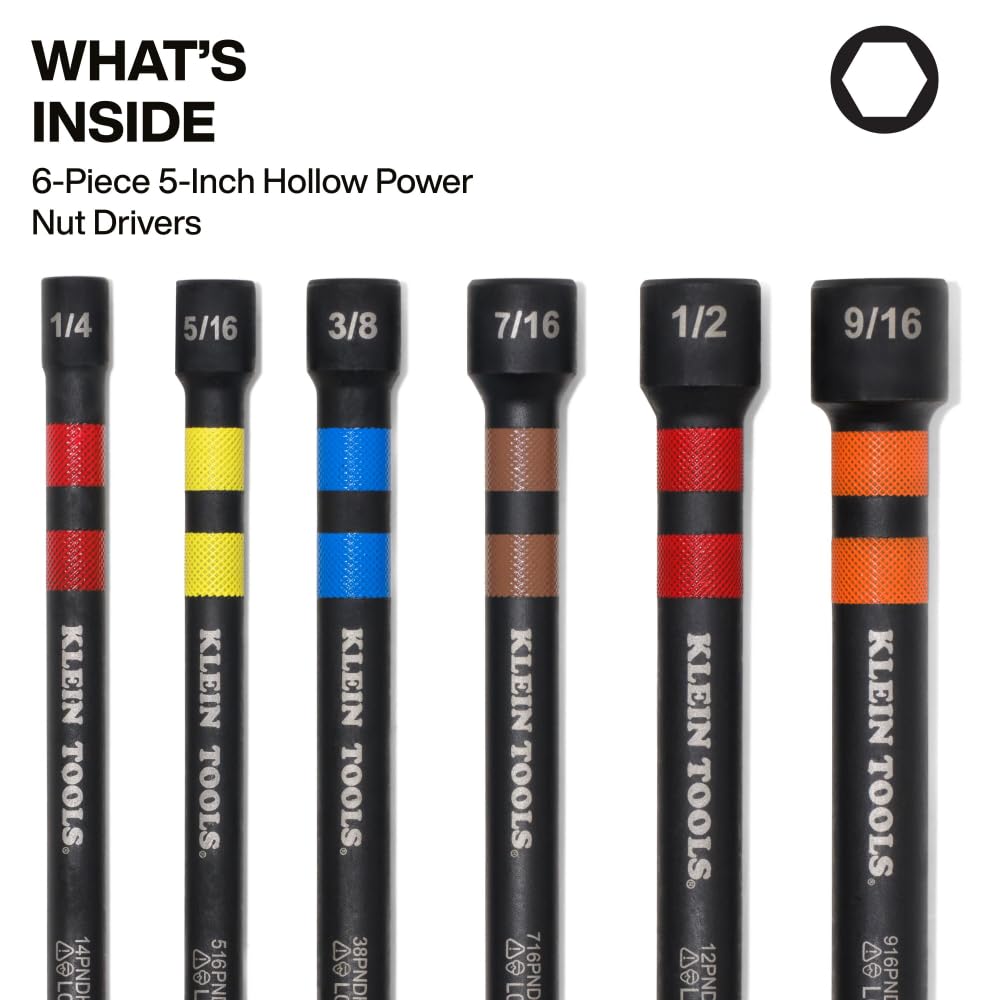 Klein Tools close-up of hollow shafts showing extended reach advantage