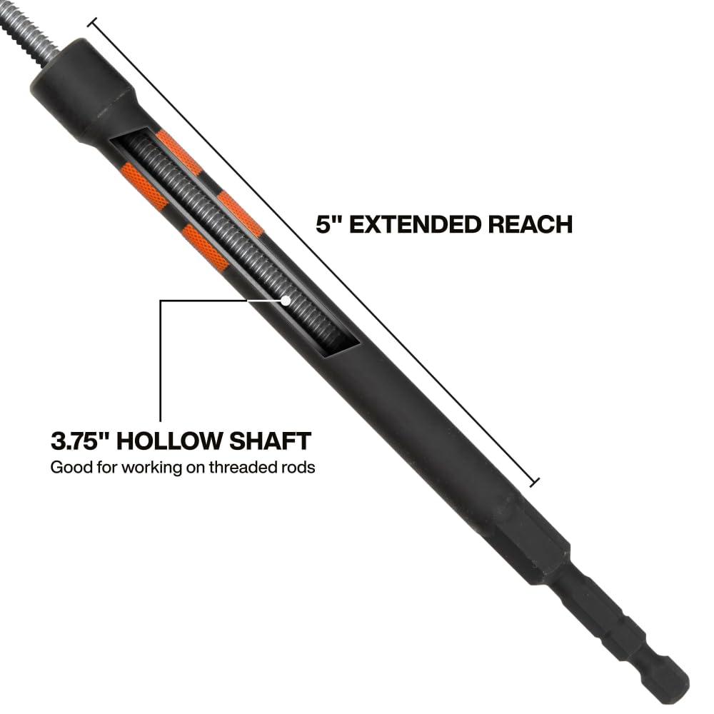 Klein Tools nut driver in use on recessed fastener demonstrating accessibility