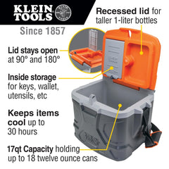 Klein Tools recessed lid with 1L bottles upright benefit: saves interior space