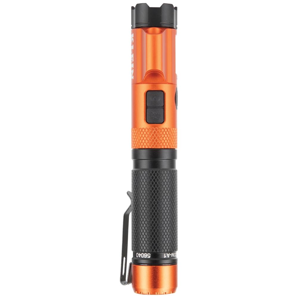 KLEIN TOOLS USB cable plugged into flashlight for quick convenient recharging