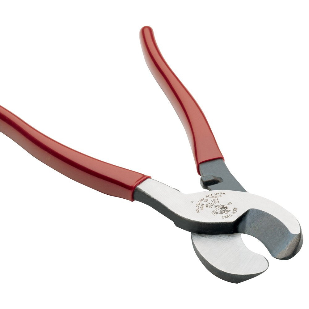 Klein Tools 63050 slicing 100-pair communications cable showing reliable capacity