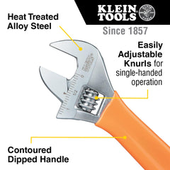 Klein Tools close-up of precision-machined jaws demonstrating secure grip on fasteners