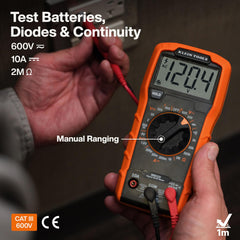 Klein Tools NCVT1XT held near cable detecting voltage without contact for safety