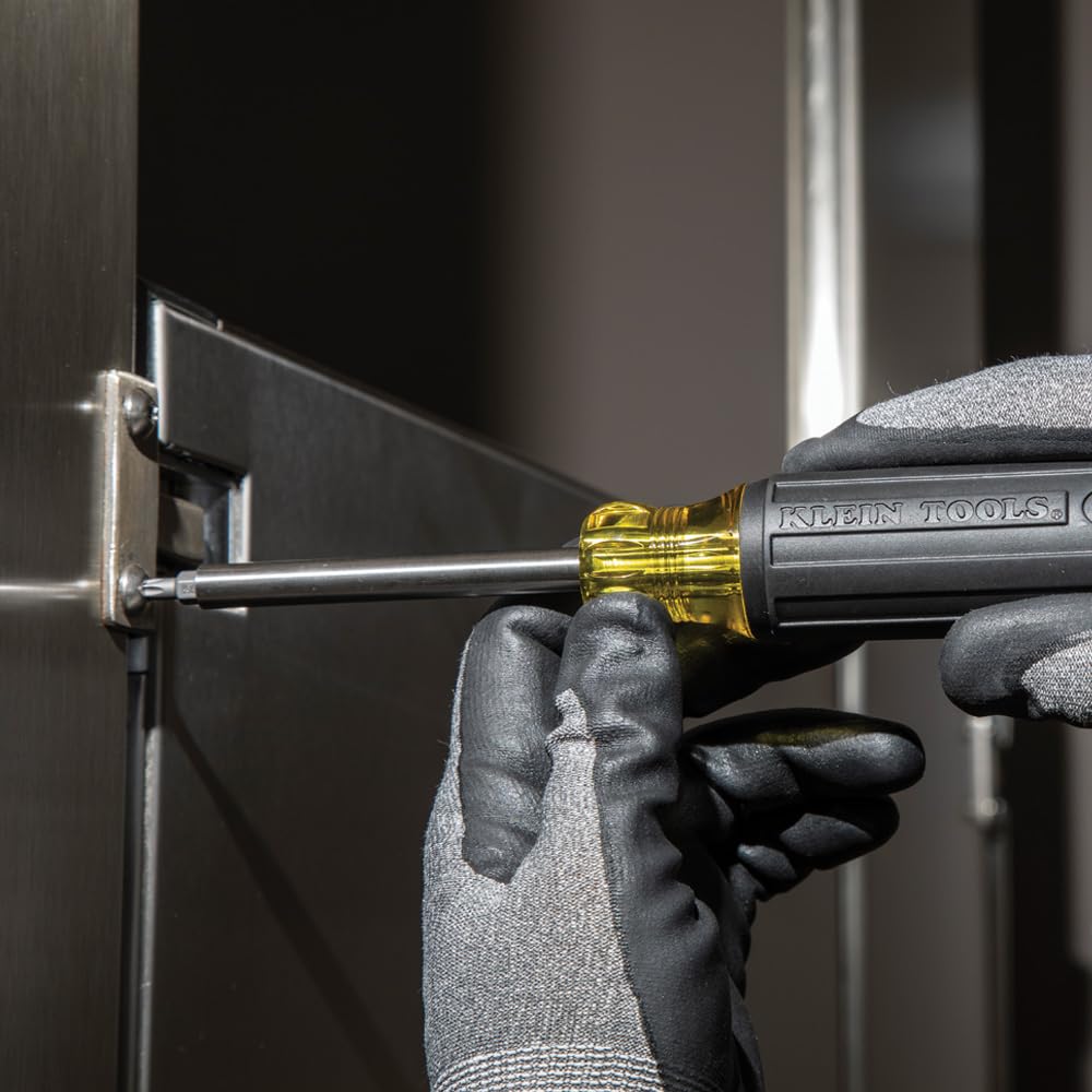 Klein Tools 1/4-inch nut driver shaft highlighting integrated hex driver benefit