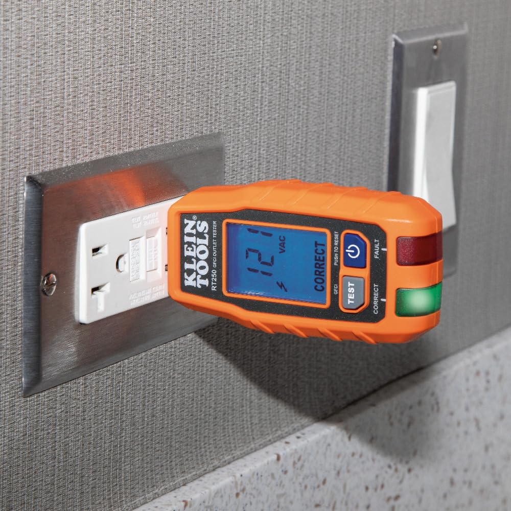 Klein Tools RT250 side profile emphasizing rugged housing for jobsite durability