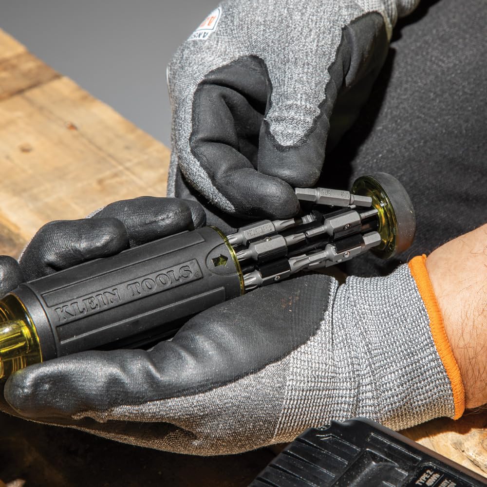 Klein Tools tamperproof Torx bit close-up illustrating security fastener compatibility