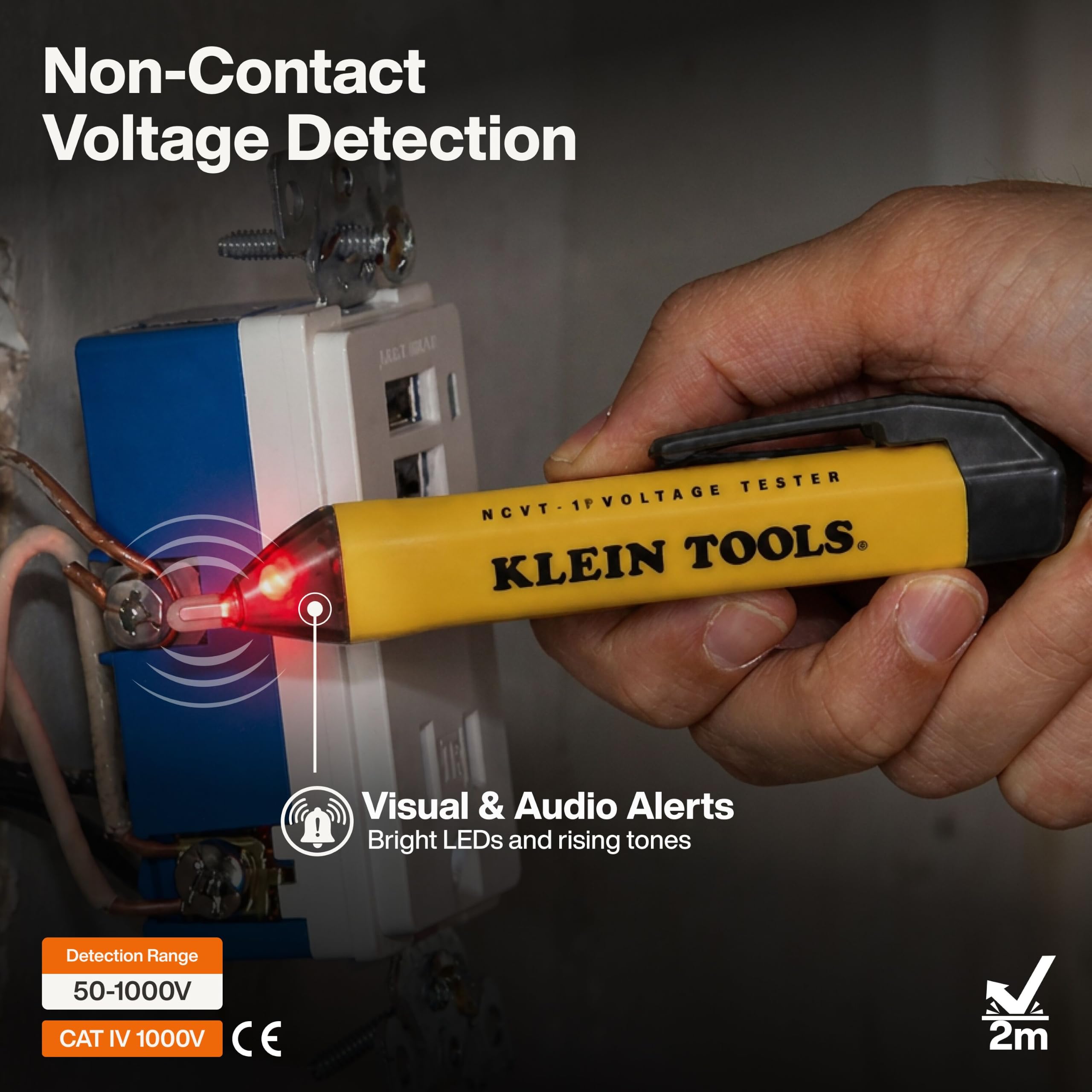 Klein Tools test leads and batteries organized for immediate field readiness