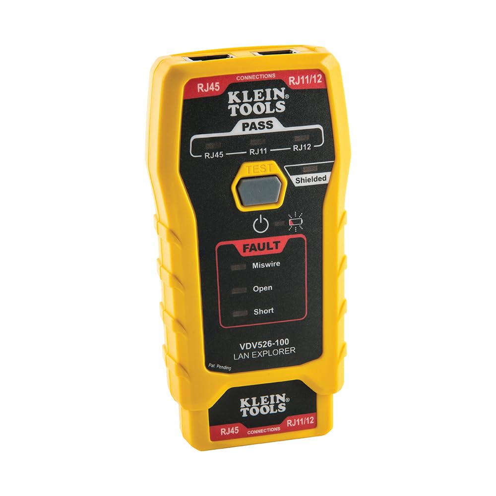 Klein Tools front view of tester showing LEDs and ports for fast diagnostics