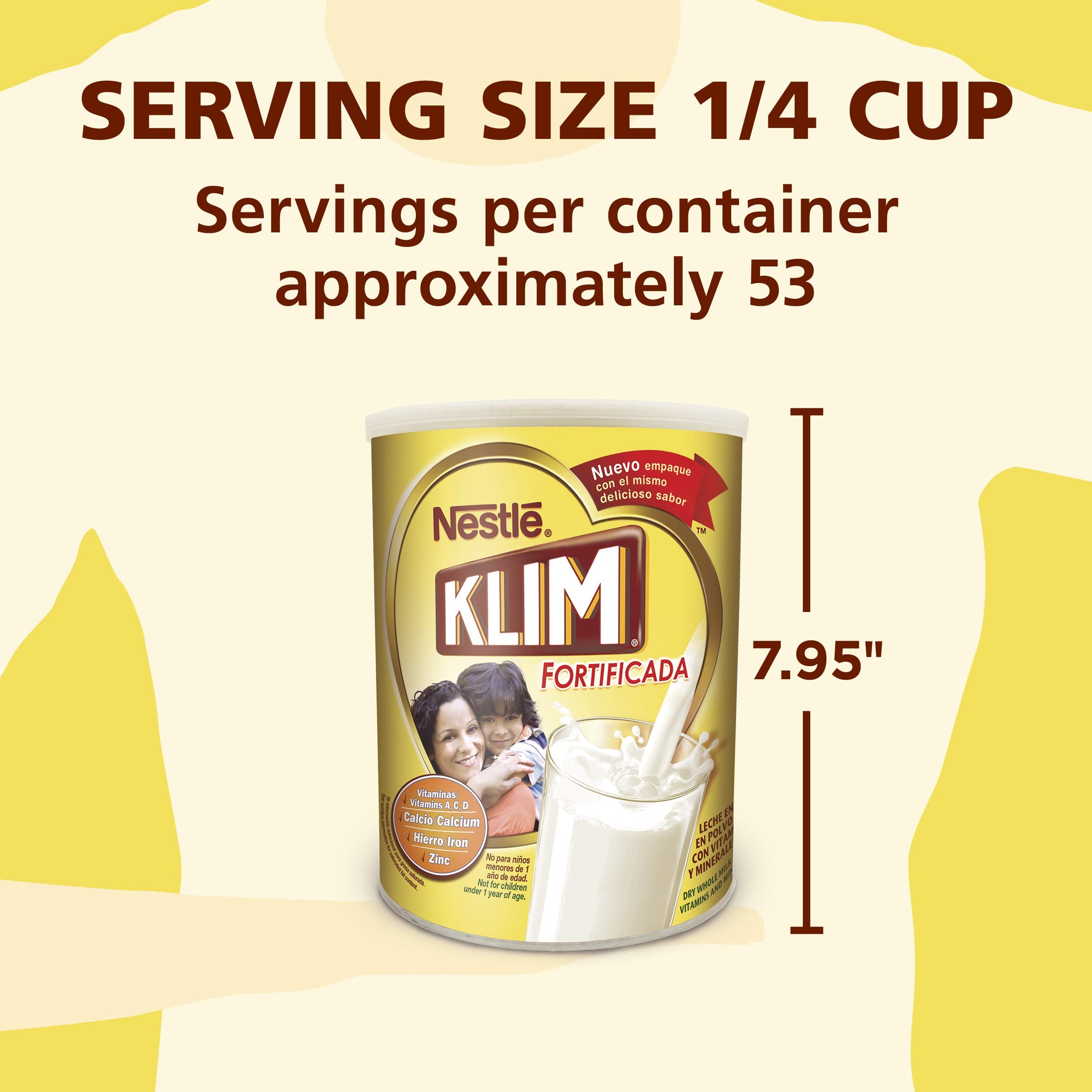 KLIM nutrition label close-up highlighting added vitamins and minerals