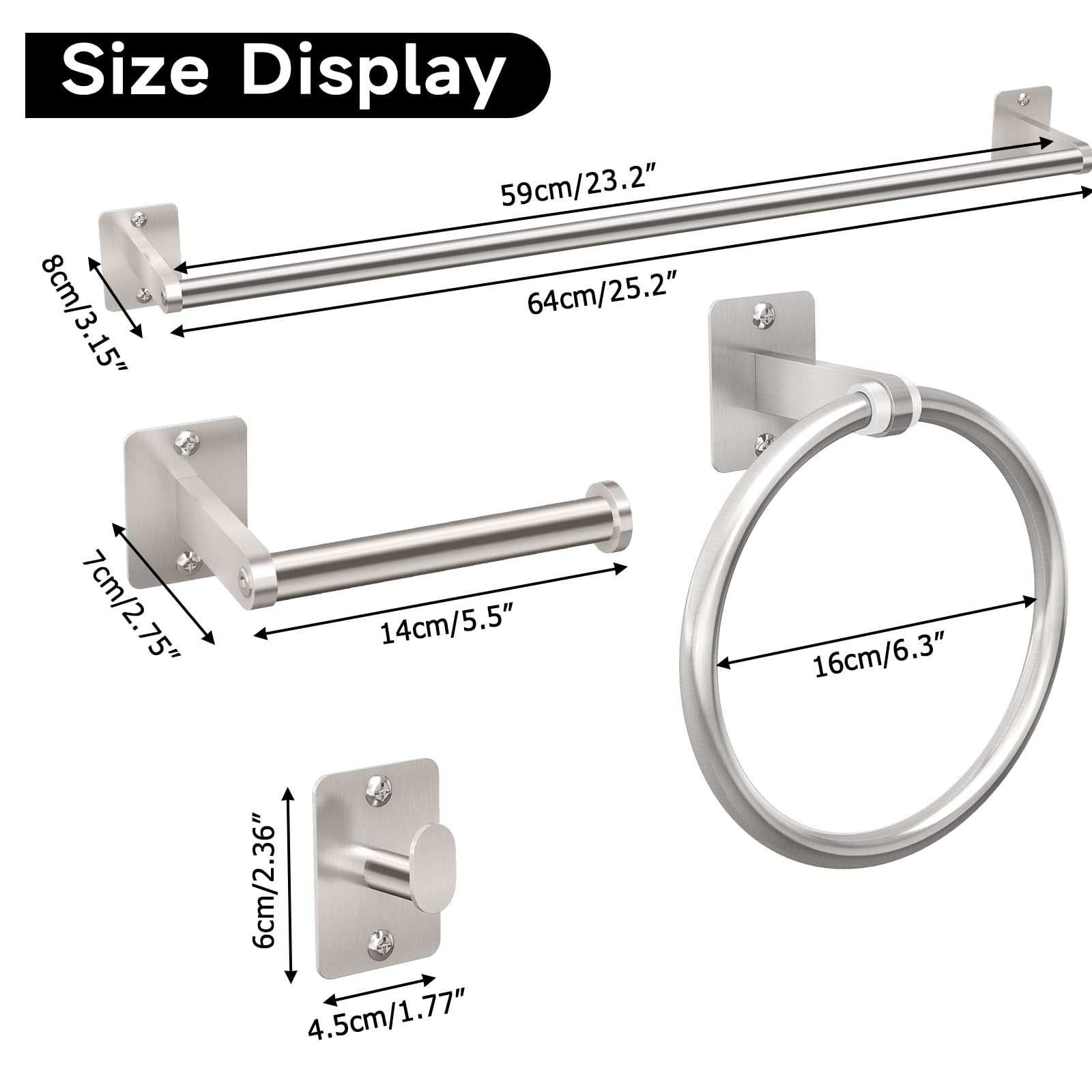 KLJKPA hardware set beside measuring tape demonstrating size and easy planning for layout