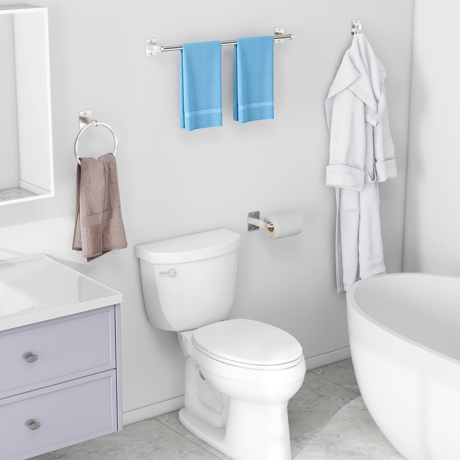 KLJKPA full set installed over bathroom vanity showing cohesive style and organized appearance