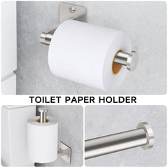 KLJKPA toilet paper holder side profile demonstrating sturdy arm and smooth dispensing