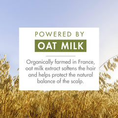 Close-up of Klorane oat milk powder texture highlighting fine particles for invisible oil absorption
