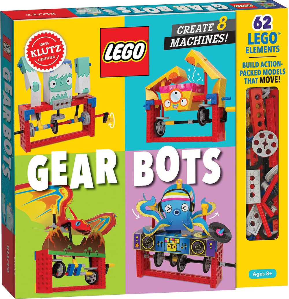 Klutz kit front packaging showing LEGO® elements, book, and papercraft for hands-on STEM learning