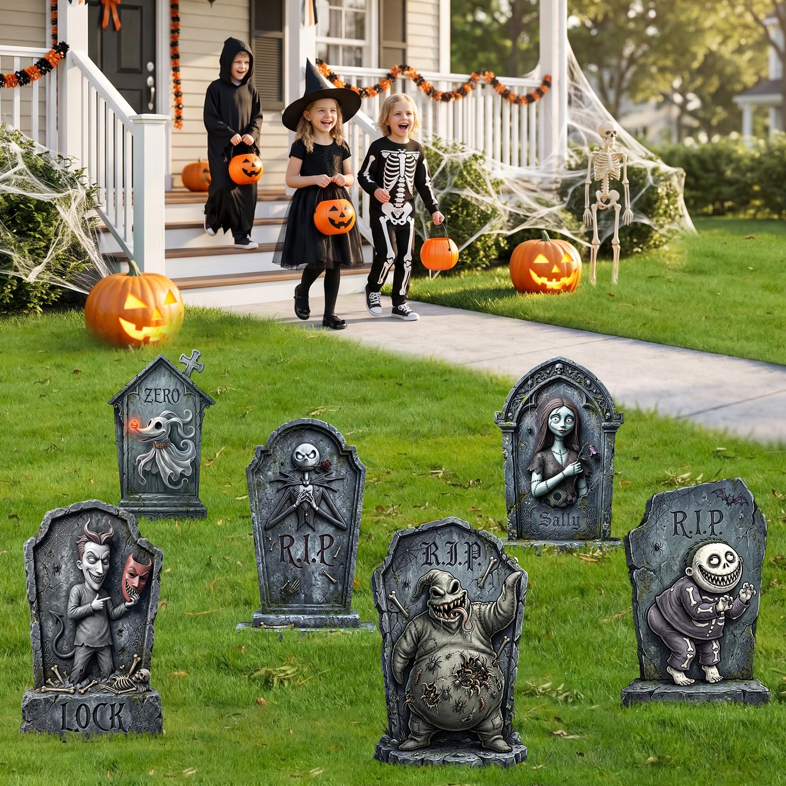 KLYRO detailed character art on tombstone enhancing playful spooky look benefit