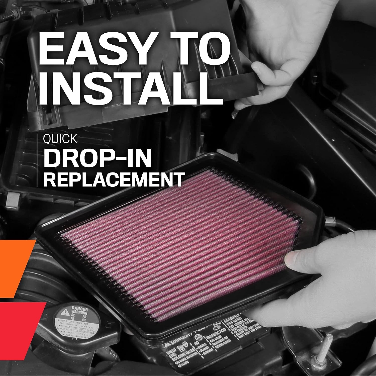 K&N filter cleaning demonstration showing reusable eco benefit