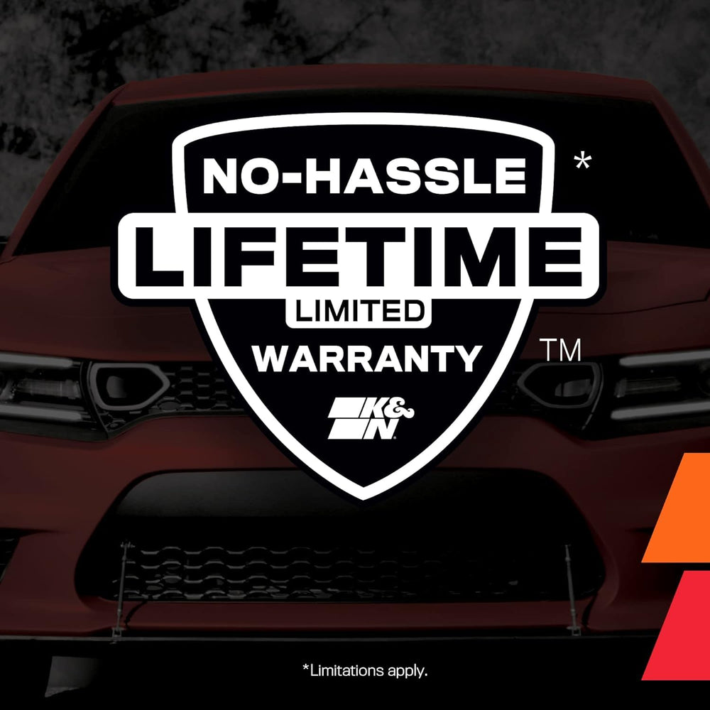 K&N filter under truck hood showing OEM compatibility advantage