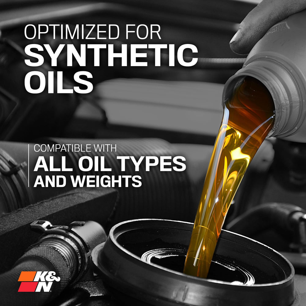 K&N in a garage lifestyle shot showing easy DIY oil change benefits