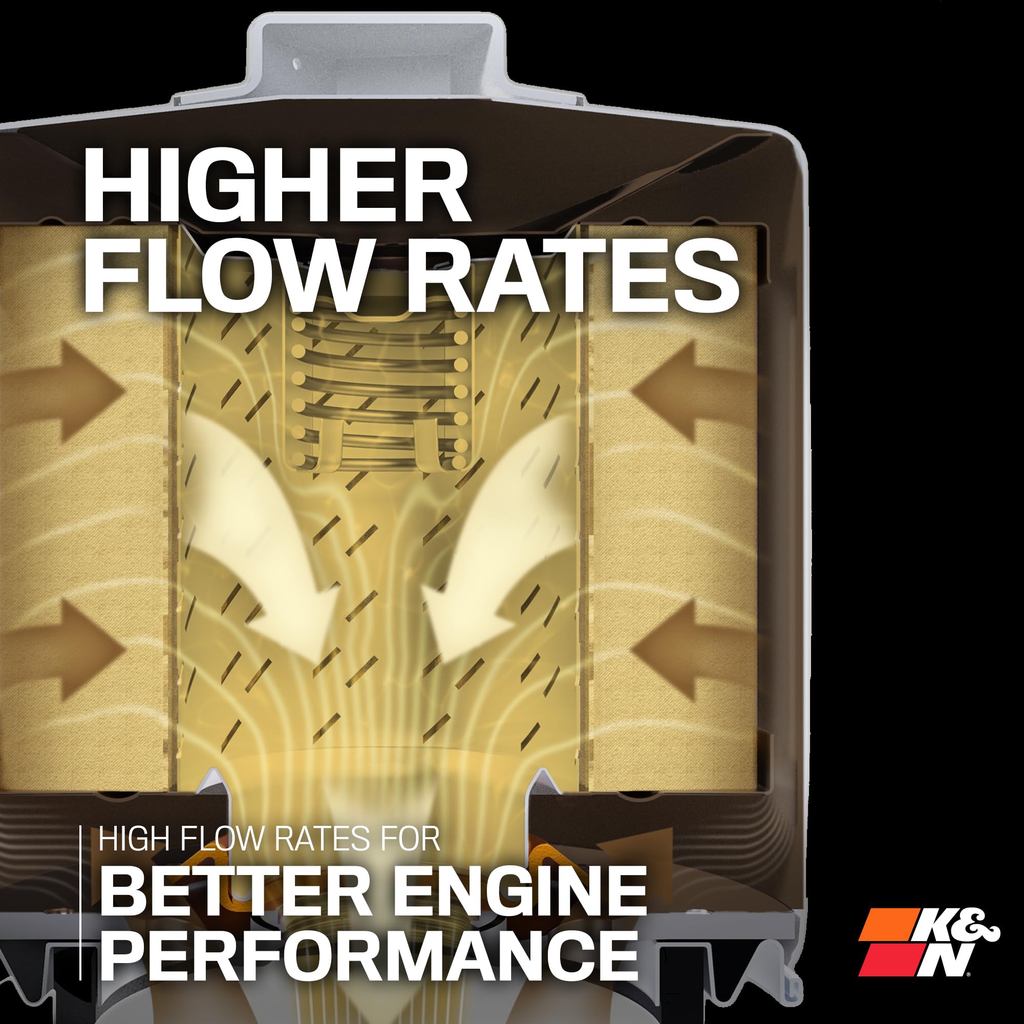 K&N side label and specs visible to confirm compatibility and installation details