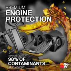 K&N label and specs closeup showing part number and compatibility benefits