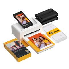KODAK Dock Plus front view showing compact printer and clear benefits