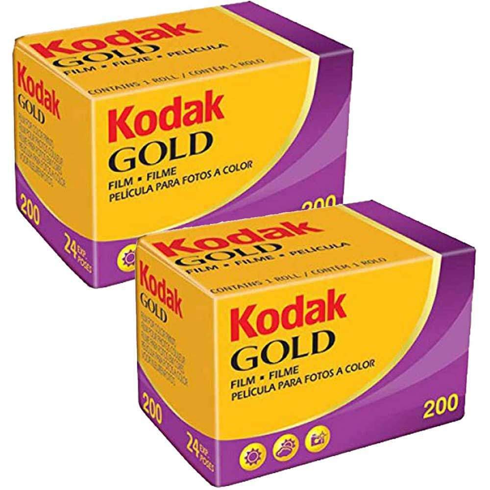KODAK Gold 200 front packaging showing twin-pack, clear branding and usable benefit
