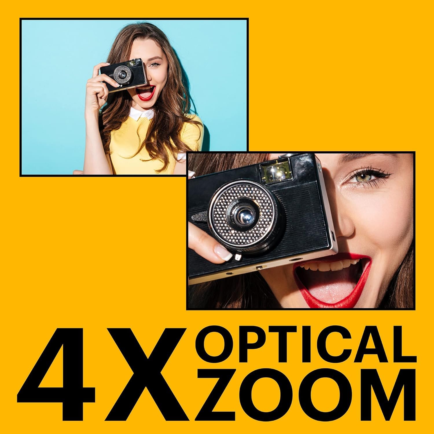 KODAK PIXPRO FZ45 lens closeup highlighting 27mm wide-angle for broader scenes