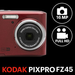 KODAK PIXPRO FZ45 side profile demonstrating 4x optical zoom and slim design benefit