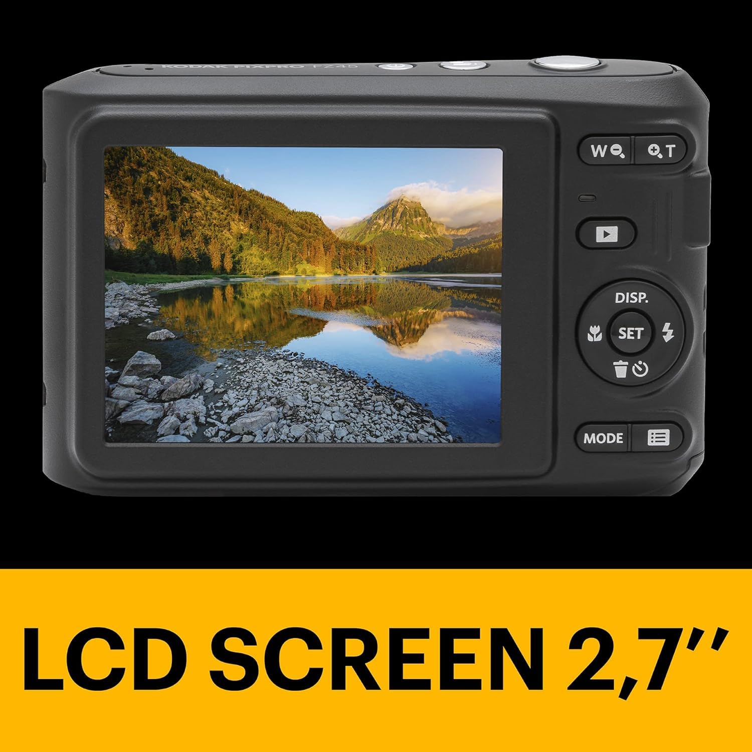 KODAK PIXPRO FZ45 with AA batteries showing convenient replaceable power option
