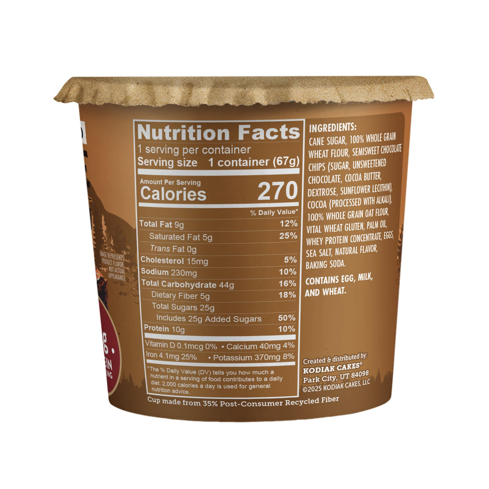 Kodiak Cakes open cup dry mix close-up highlighting whole grains